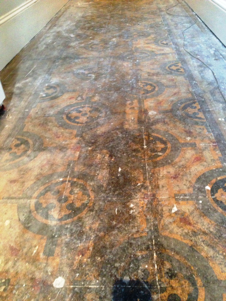 Old Encaustic Floor Fulham Before Cleaning 1