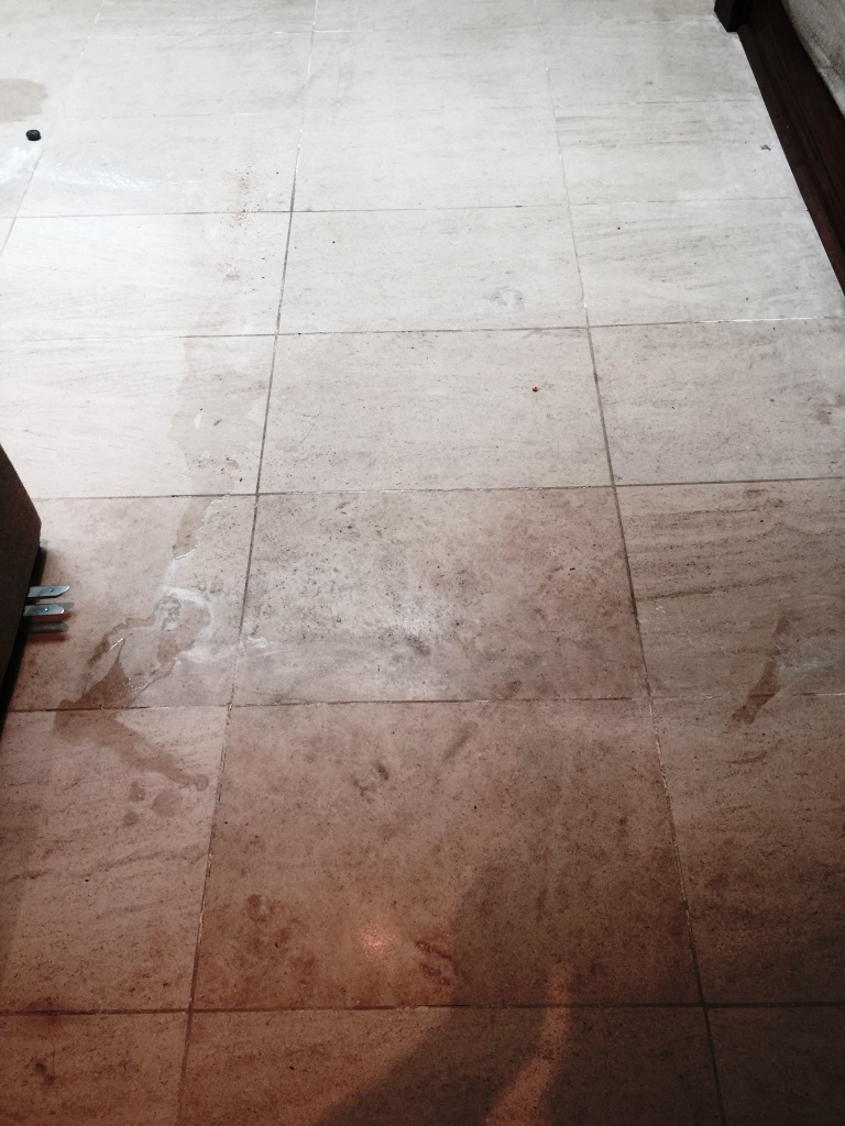 Limestone Floor During Cleaning Wandsworth