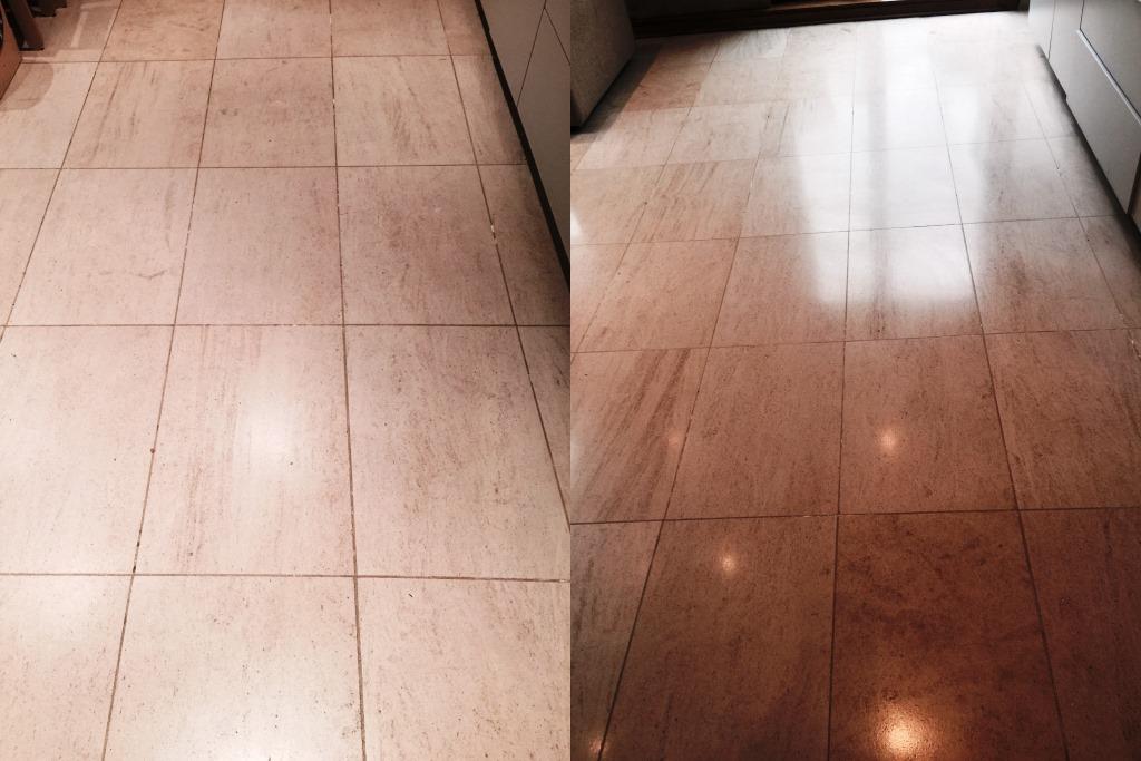 Limestone Floor After Burnishing Wandsworth