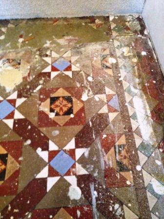 Victorian Tiled Floor Balham Before Cleaning