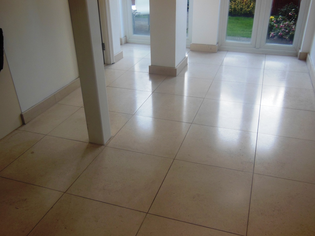 Limestone Tile After Strip and Seal