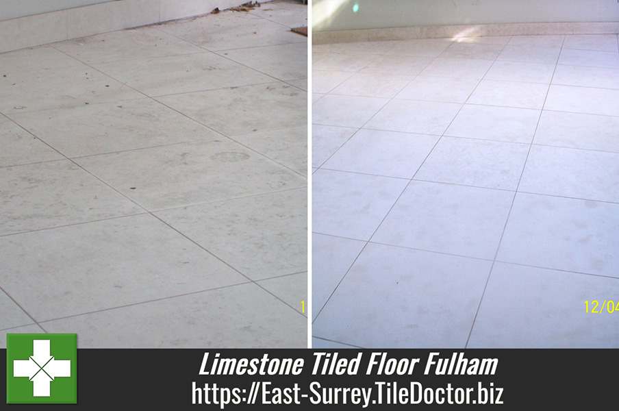 Limestone Tiled Floor Cleaning in Fulham