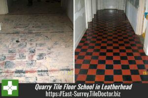 Quarry Tile Floor Restoration at a School in Leatherhead