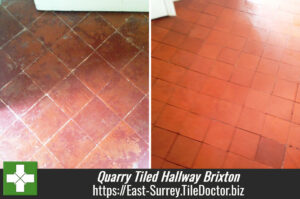 Quarry Tiled Hallway Floor Cleaned and Sealed in Brixton