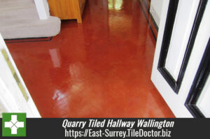 Quarry Tiled Hallway Floor Cleaned and Sealed in Wallington