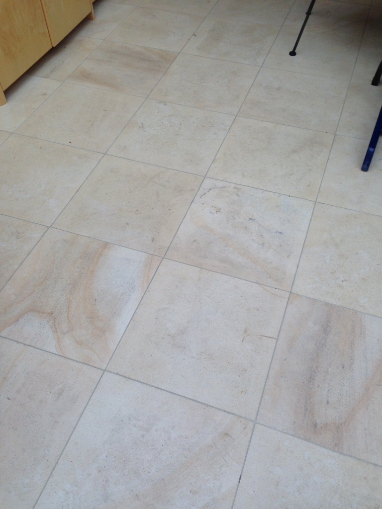 Limestone Tiled Floor Before