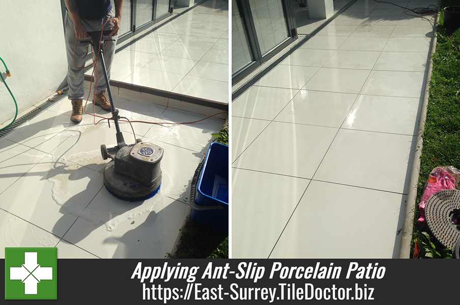 Applying Ant-Slip to a shiny Porcelain Patio