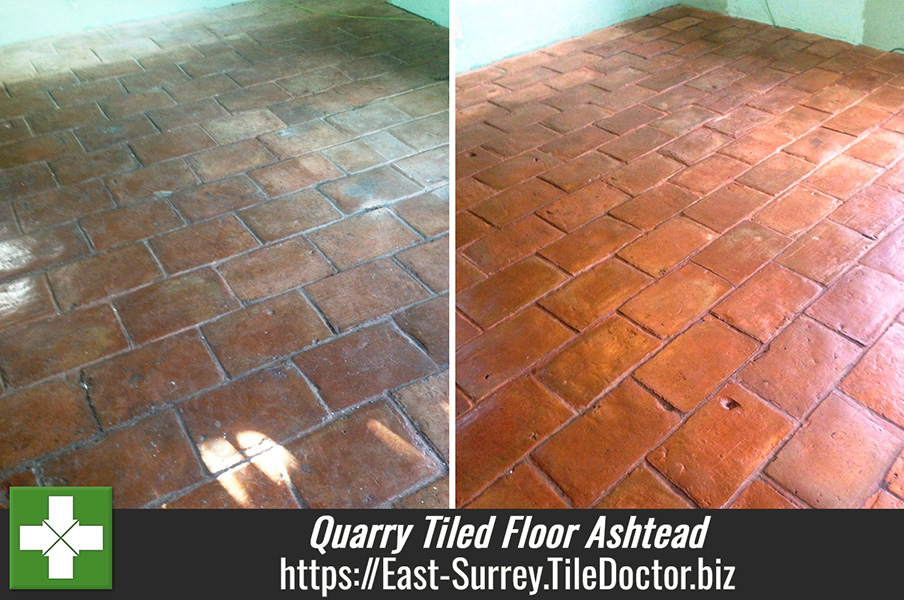 Quarry Tiled Floor Cleaned and Sealed in Ashtead