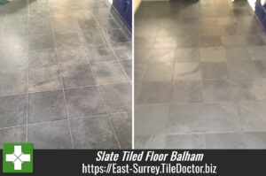 Slate Tiled Floor restored to a natural finish in Balham, South London