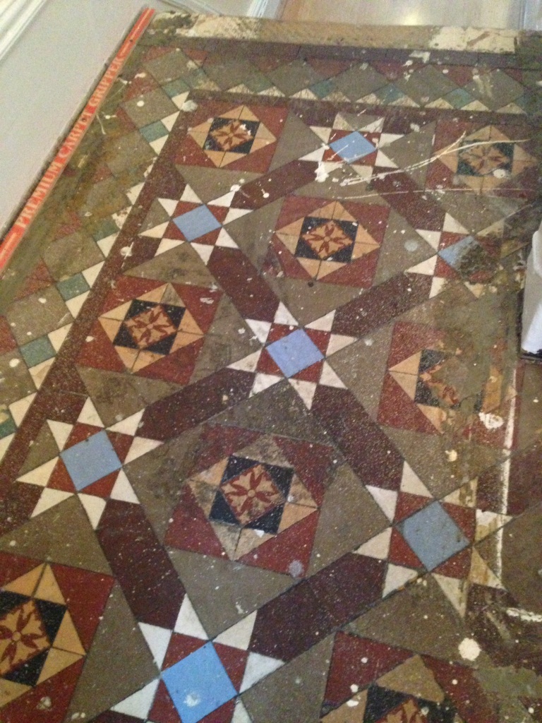 Victorian Tiled Floor Balham Before Cleaning