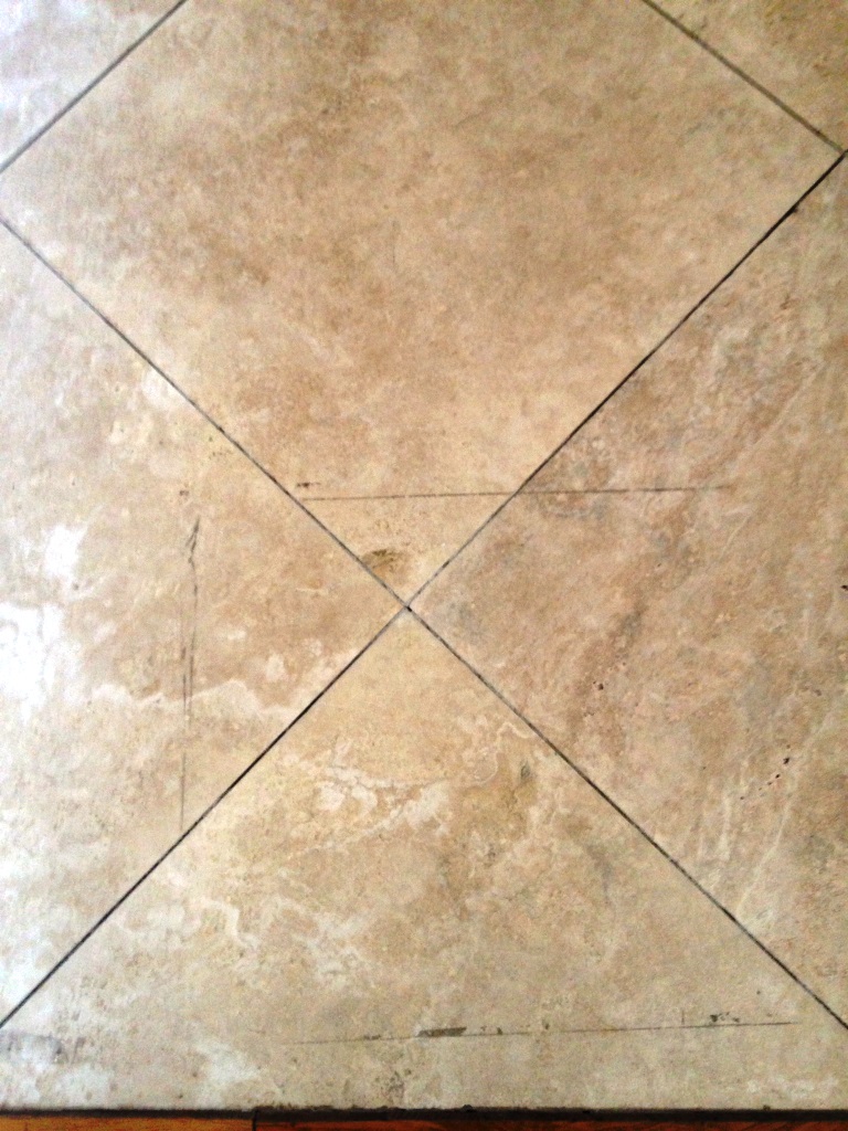 Travertine Floor Surbiton Before Marked