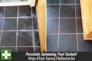 Removing Limescale from Porcelain Swimming Pool tiles in Oxshott