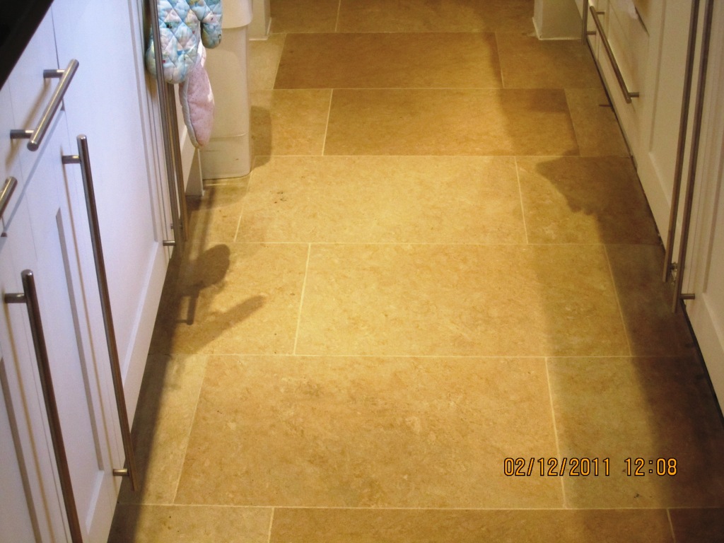 Limestone Tiled Floor After Cleaning