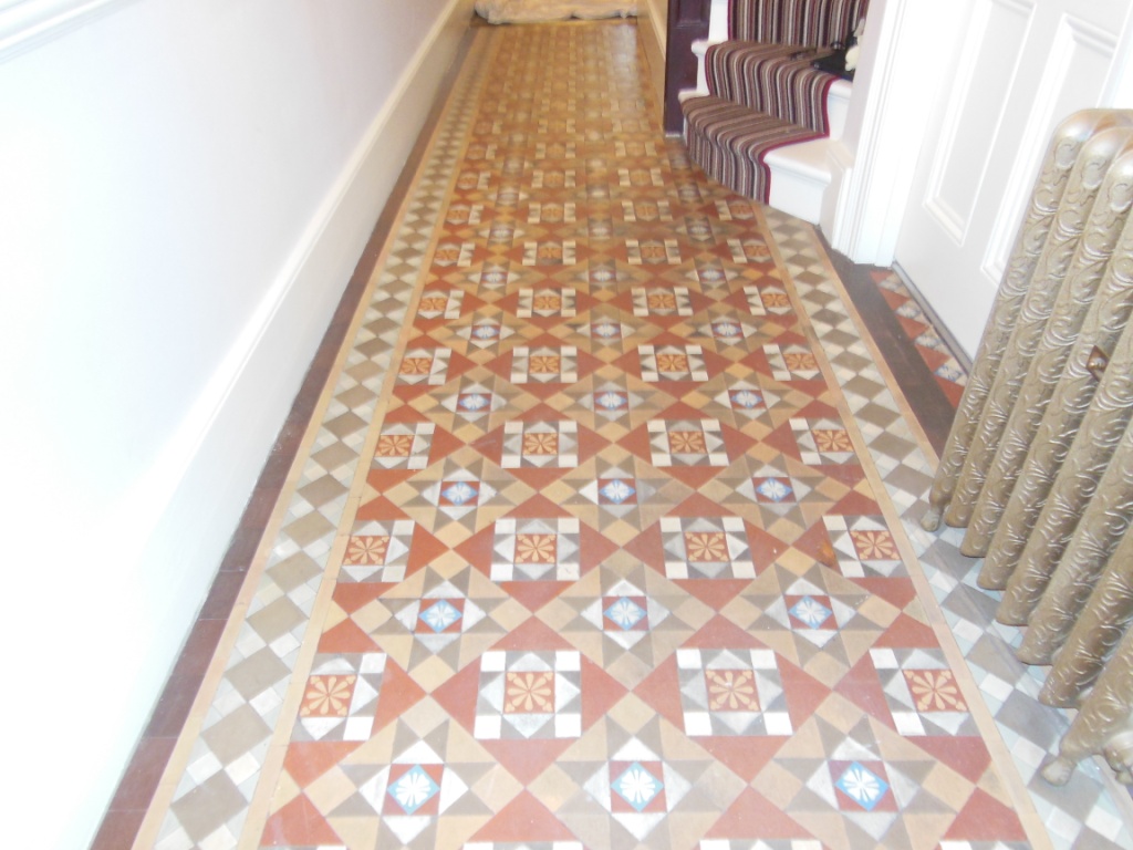 Victorian Tiled Floor in Putney Before Cleaning