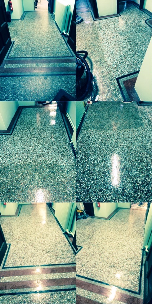 Terrazzo Flooring Redhill Church Before and After Restoration