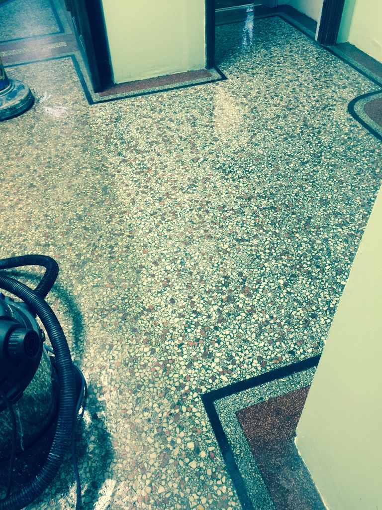 Terrazzo Flooring Redhill Church Part Cleaned