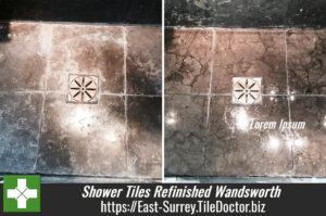 Limestone Kitchen Floor and Shower Tiles Refinished in Wandsworth