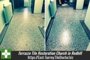 Terrazzo Tiled Flooring Restored at a Church in Redhill