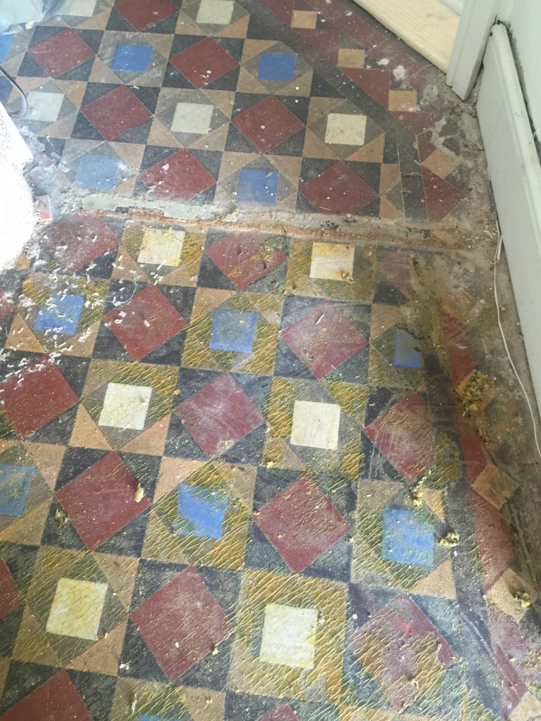 Victorian Tiled Hallway Before Restoration Fulham