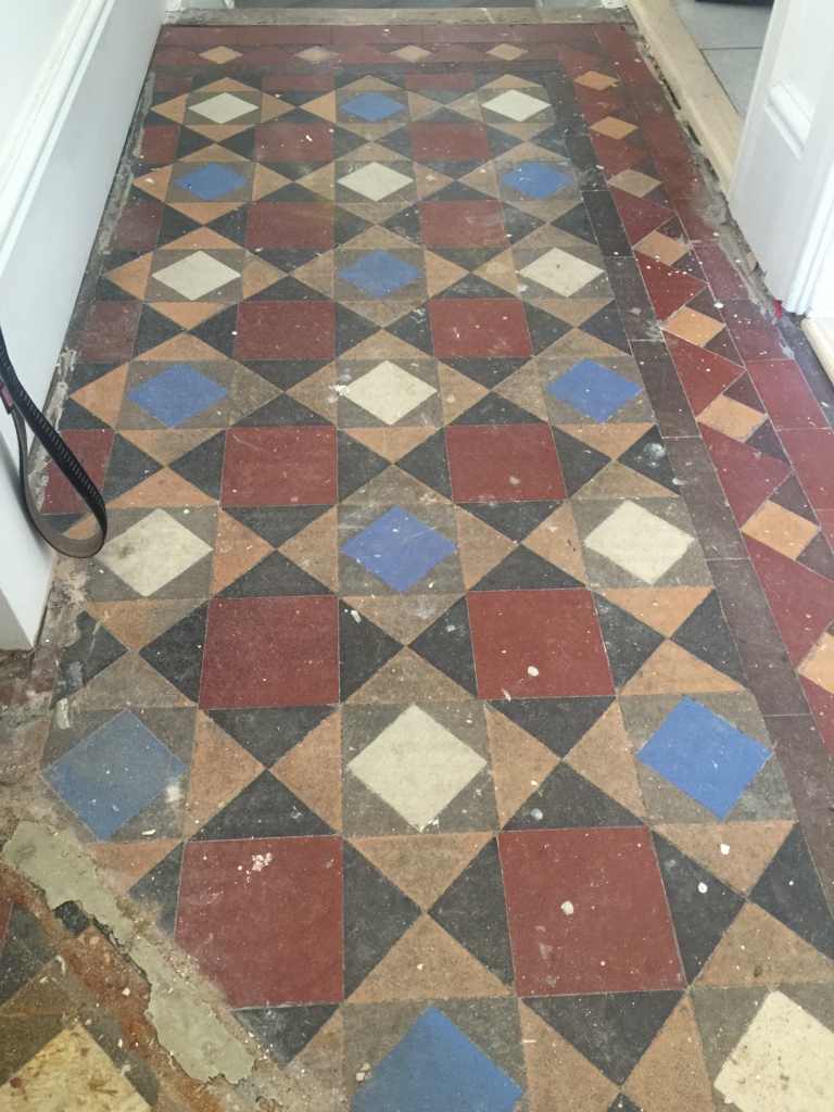 Victorian Tiled Hallway Before Restoration Fulham