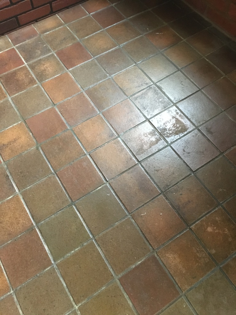 Quarry Tiled Floor Before Renovation in Outwood