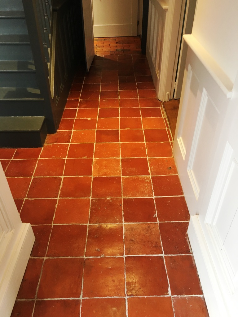 Clay Pamment Tiled Hallway After Sealing Lingfield Surrey