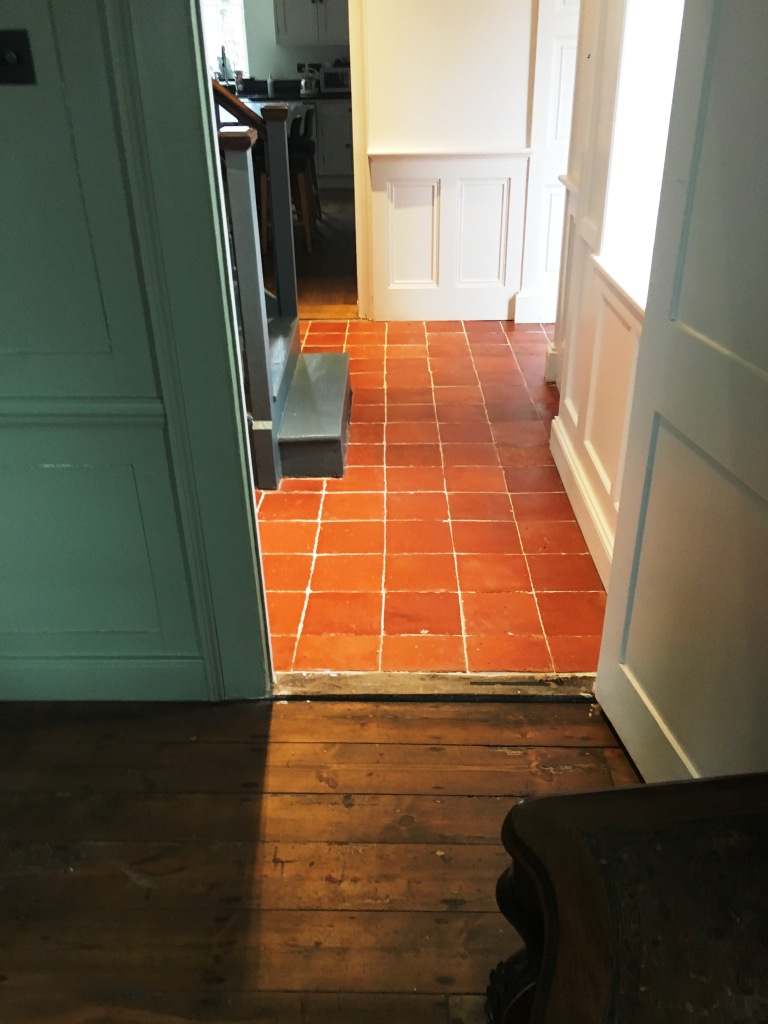 Clay Pamment Tiled Hallway After Sealing Lingfield Surrey