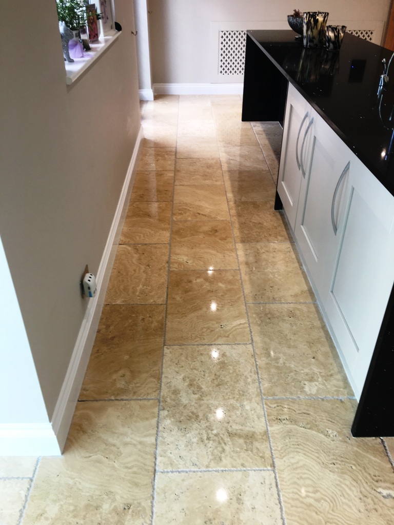 Tumbled Travertine Floor Horley After Polishing