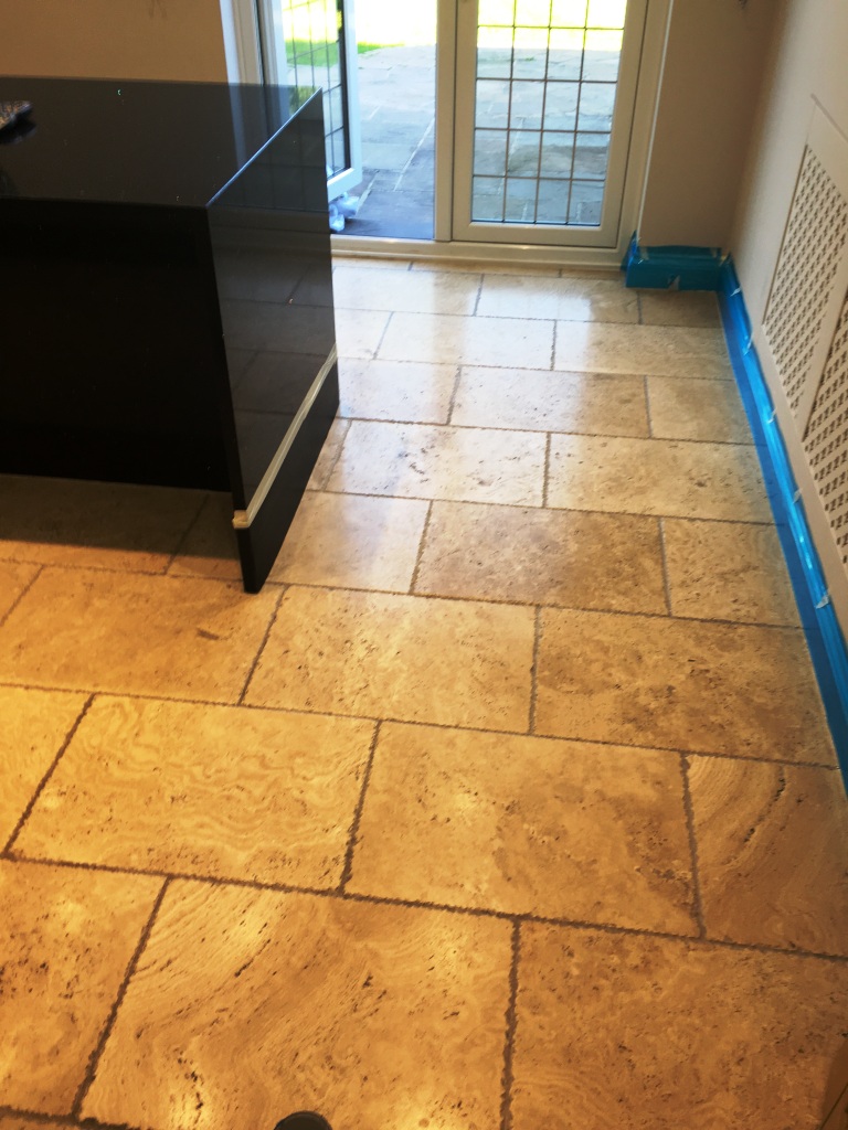 Tumbled Travertine Floor Horley Before Polishing