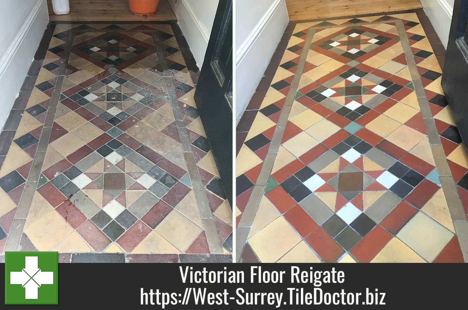 Victorian Tiled Hallway Deep Cleaned and Sealed in Reigate