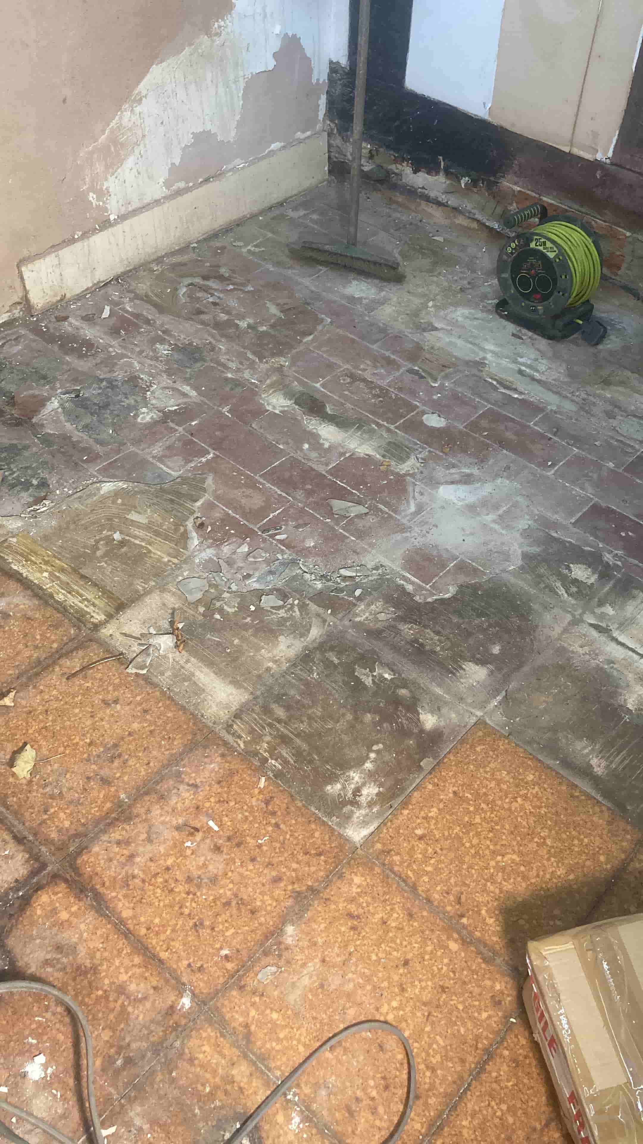 Brick Floor During Restoration Godstone